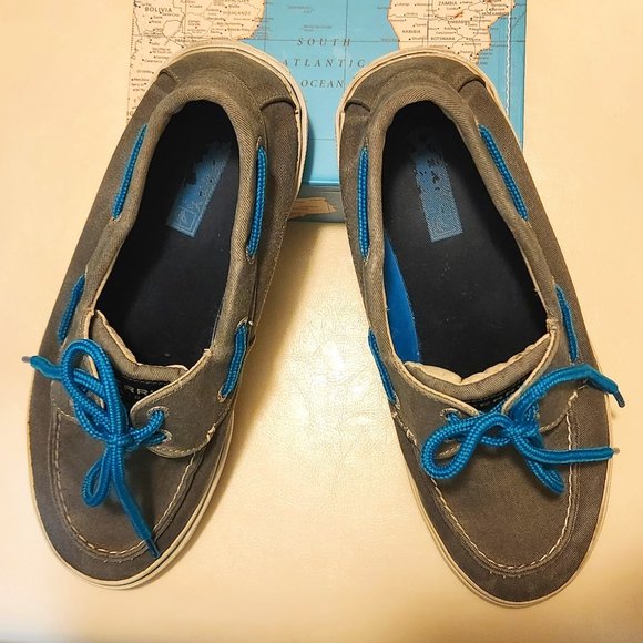 Men's Sperry Top Sider Grey/White Denim Washed Sneakers. Size 9.Good Condition - Picture 7 of 16